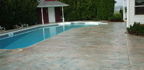Stained Concrete Pool Deck